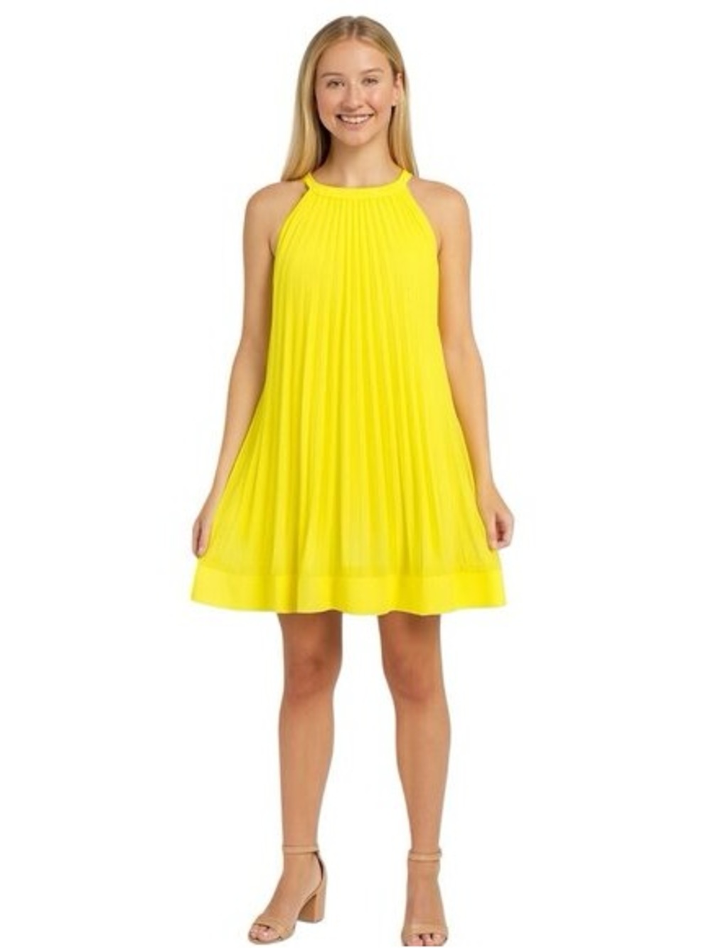 ZARA Women’s pleated halter neck swing dress💛💛